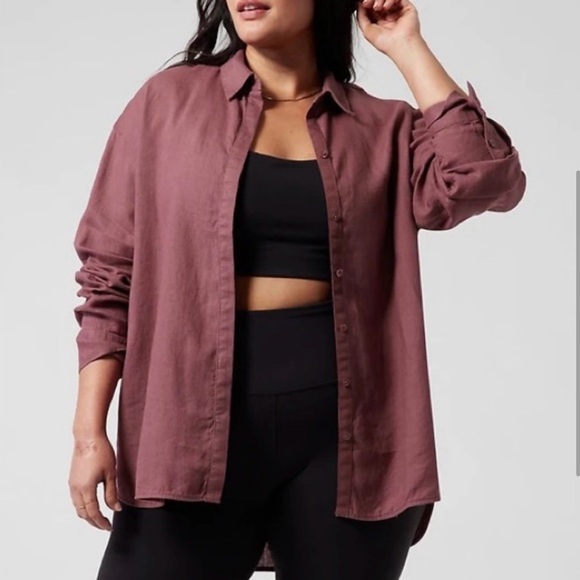 Athleta Playa Linen Shirt Women’s Small - Picture 6 of 6